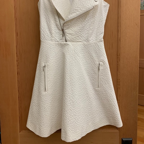 Maje White Biker Inspired Mini Dress - Picture 2 of 7